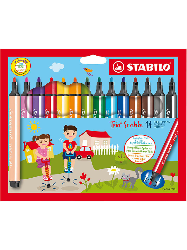 STABILO Trójkątne mazaki (14 szt.) "STABILO Trio Scribbi" rozmiar: onesize