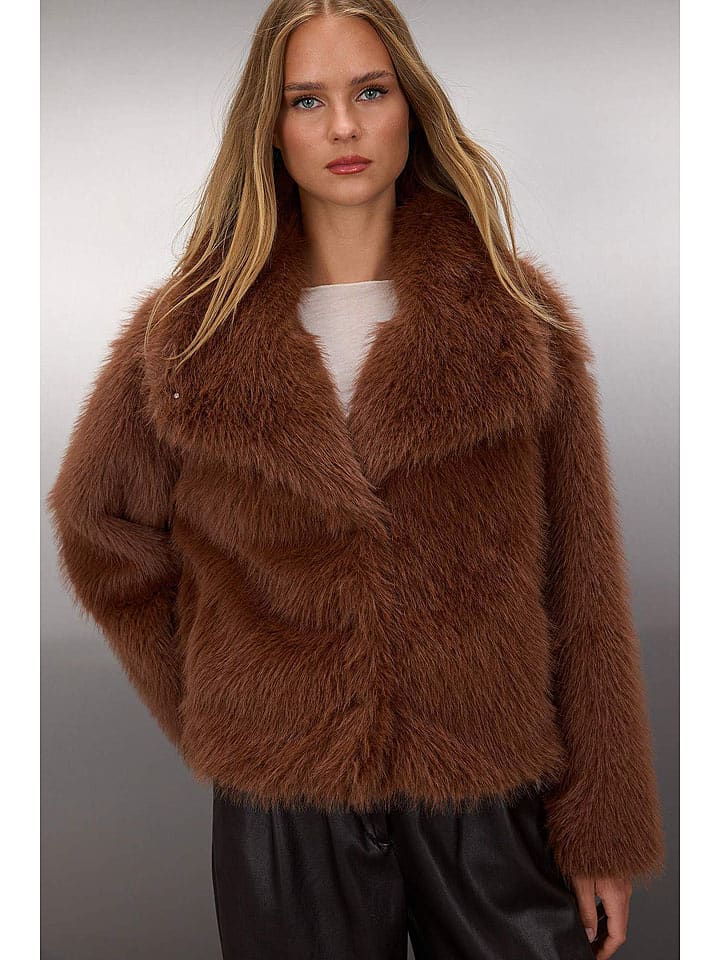 trendyol Kurtka pluszowa w kolorze brązowym rozmiar: S