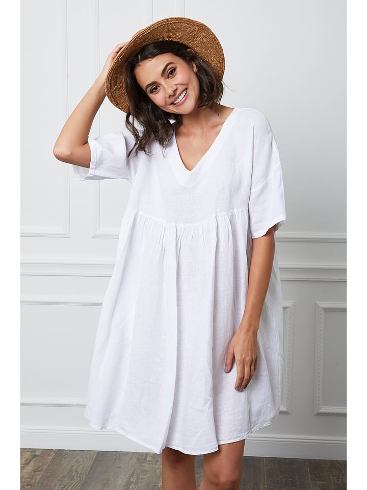 Fleur de Lin Lniana sukienka "Etsy" w kolorze białym rozmiar: XL