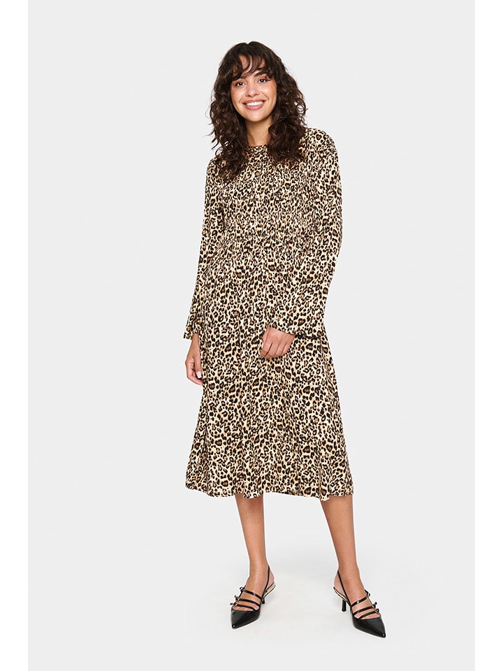 SAINT TROPEZ Sukienka w kolorze beżowo-brązowym rozmiar: XXL