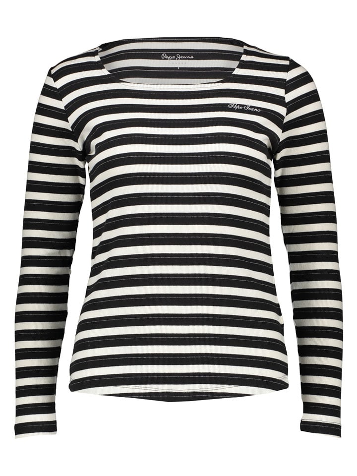 Pepe Jeans Koszulka w kolorze czarno-białym rozmiar: XS