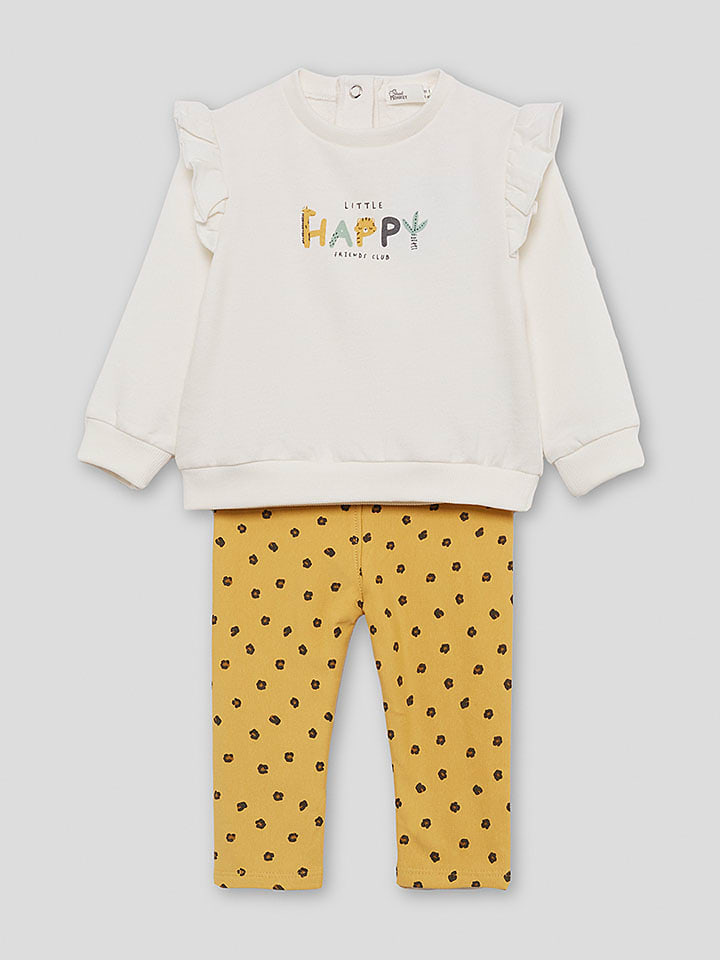 Street MONKEY 2-częściowy zestaw w kolorze kremowo-żółtym rozmiar: 68