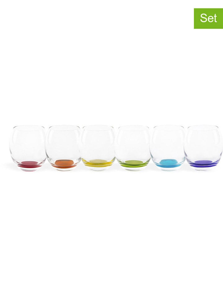 Trendy Kitchen by EXCÉLSA Szklanki (6 szt.) "Granada" w różnych kolorach - 405 ml rozmiar: onesize