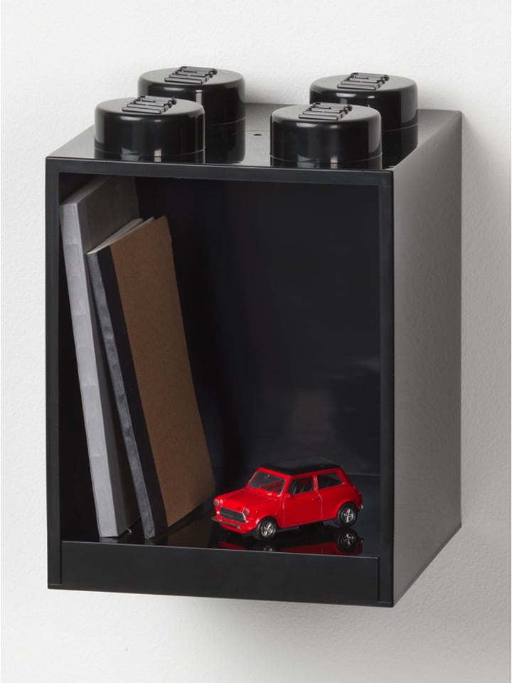 LEGO Regał ścienny "4 Knobs" w kolorze czarnym - 15,9 x 47 x 16,1 cm rozmiar: onesize