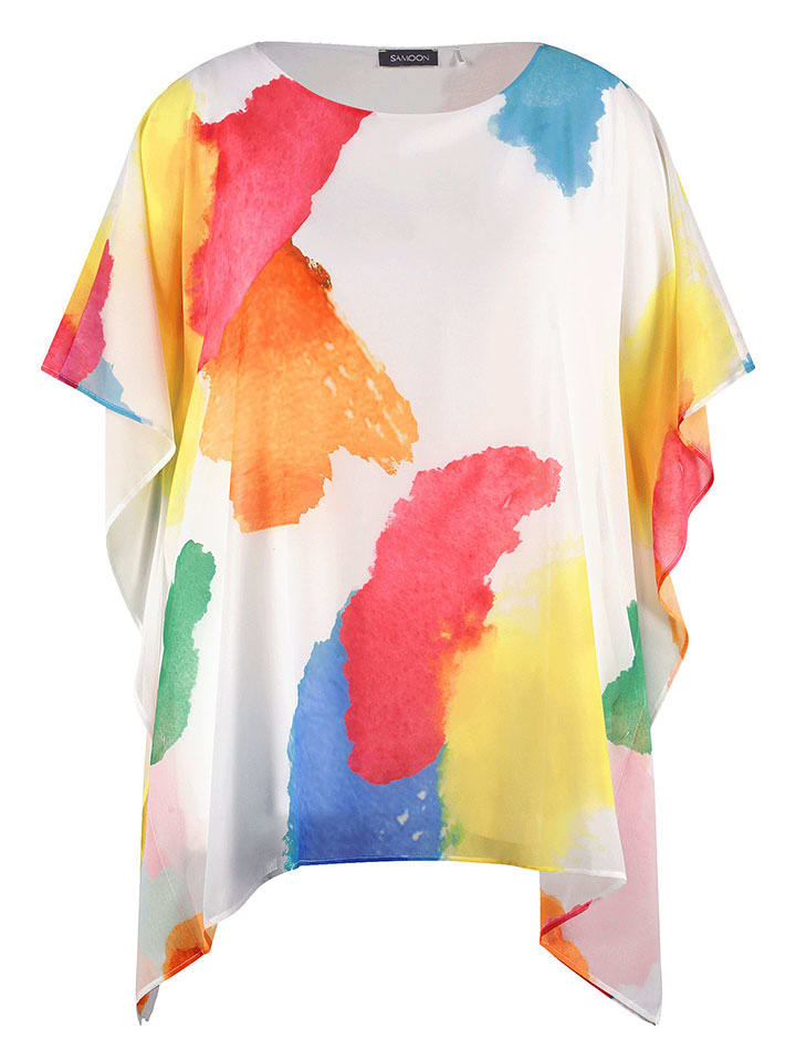 SAMOON Bluzka w kolorze białym ze wzorem rozmiar: 46