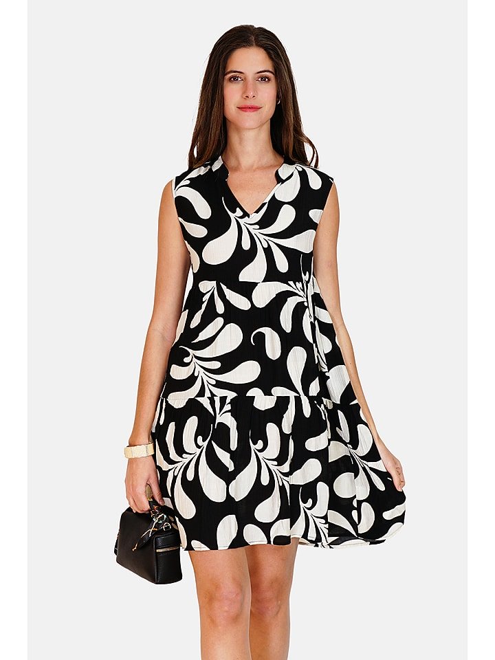 Le Jardin du Lin Sukienka w kolorze czarno-kremowym rozmiar: 38