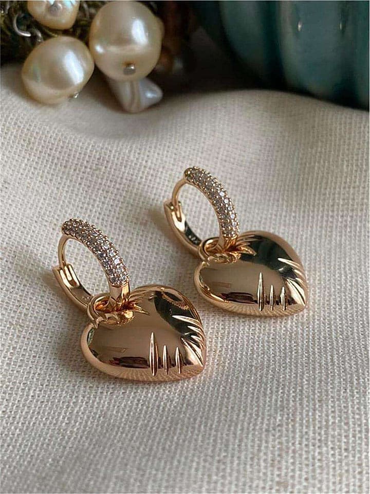 Luseera Pozłacane kolczyki-kreole z cyrkoniami rozmiar: onesize