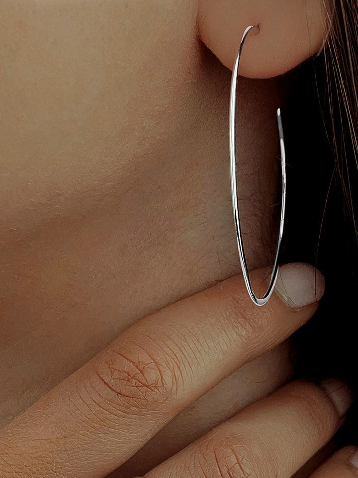 Les Petites Précieuses Srebrne kolczyki-półkreole rozmiar: onesize