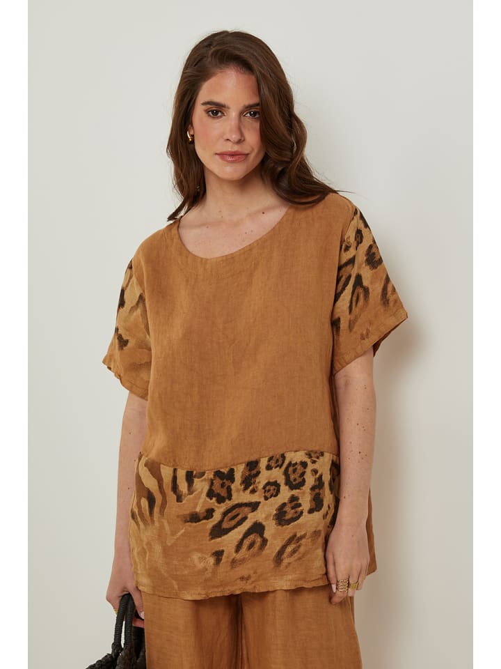 Rodier Lin Lniana koszulka w kolorze karmelowym rozmiar: L/XL