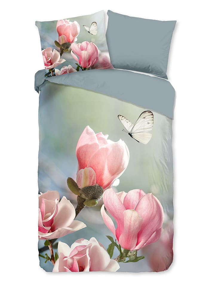 Good Morning Komplet pościeli "Close" w kolorze szaro-jasnoróżowym rozmiar: 140x220 cm