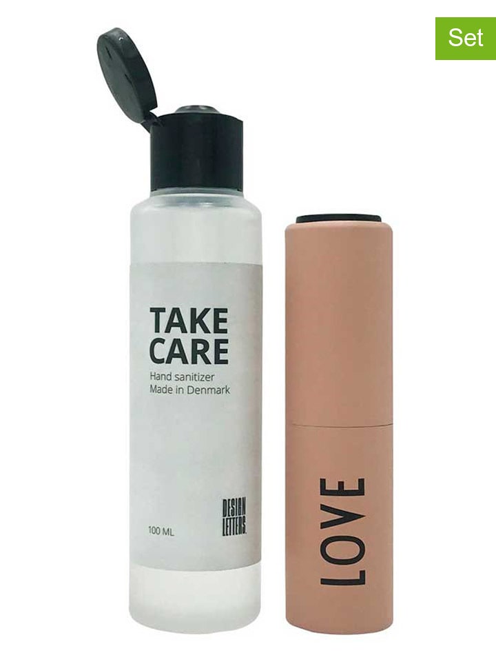 Design Letters 2-częściowy zestaw "Love" w kolorze beżowym do dezynfekcji rąk rozmiar: onesize