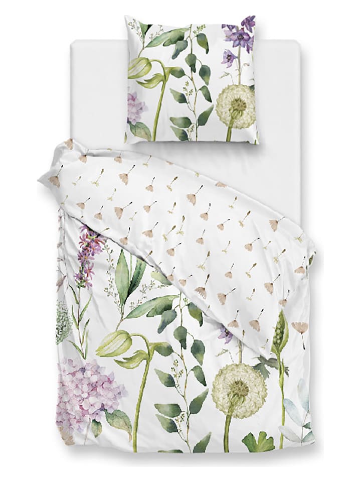 Zo!Home Komplet pościeli renforcé "Dandelion" w kolorze biało-jasnoróżowo-zielonym rozmiar: 200x220cm