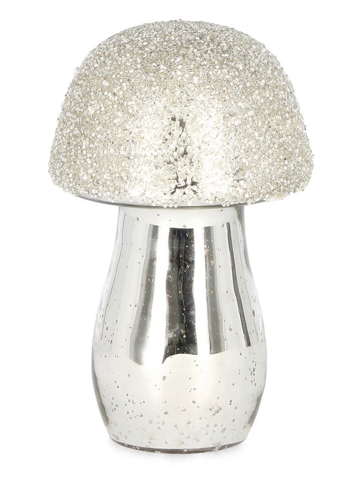 Bizzotto Figurka dekoracyjna "Mushroom" w kolorze srebrnym - wys. 21,5 cm rozmiar: onesize