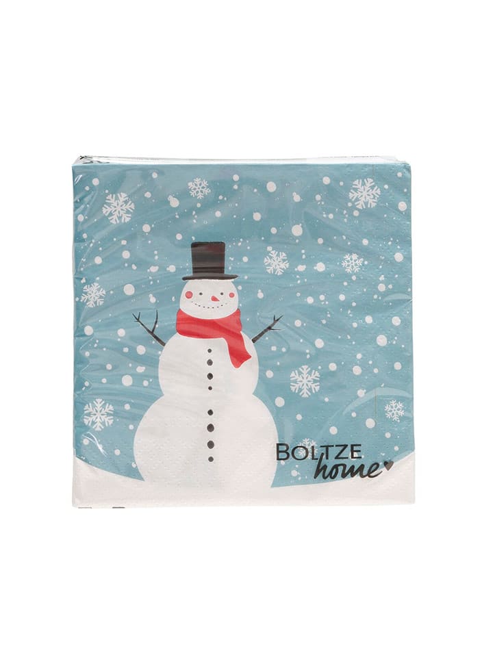 Boltze Serwetki (20 szt.) "Snowman" w kolorze błękitno-białym rozmiar: onesize