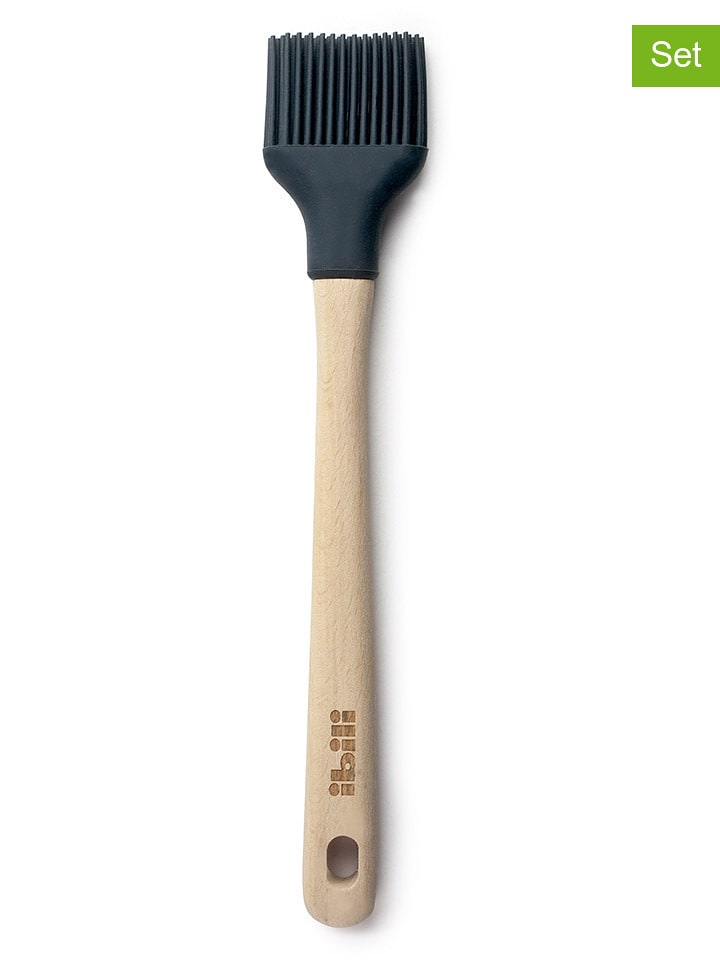 Ibili Pędzle silikonowe (2 szt.) w kolorze beżowo-szarym - dł. 30 cm rozmiar: onesize