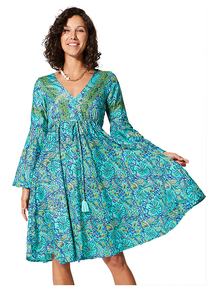 Ipanima Sukienka w kolorze turkusowo-żółto-granatowym rozmiar: 34/36