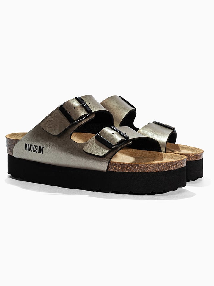 BACKSUN Klapki "Maldives" w kolorze złotym rozmiar: 40