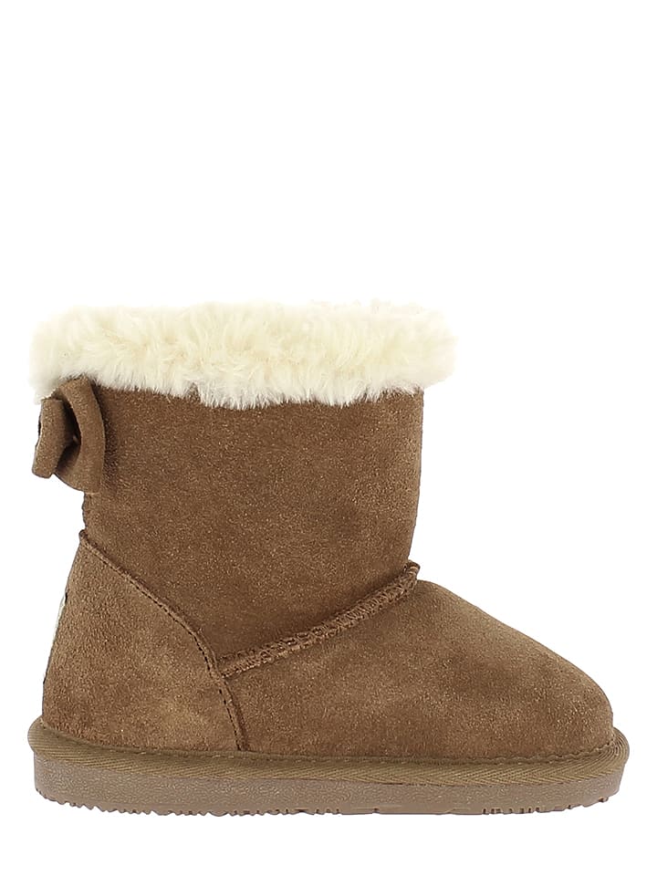 NICEBAY Skórzane botki zimowe "Elwha" w kolorze jasnobrązowym rozmiar: 27