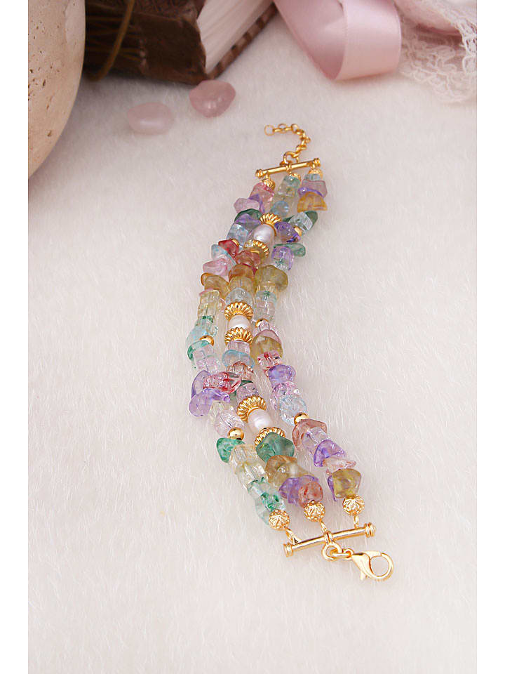 L'Atelier de Gaia Pozłacana bransoletka z kryształami rozmiar: onesize