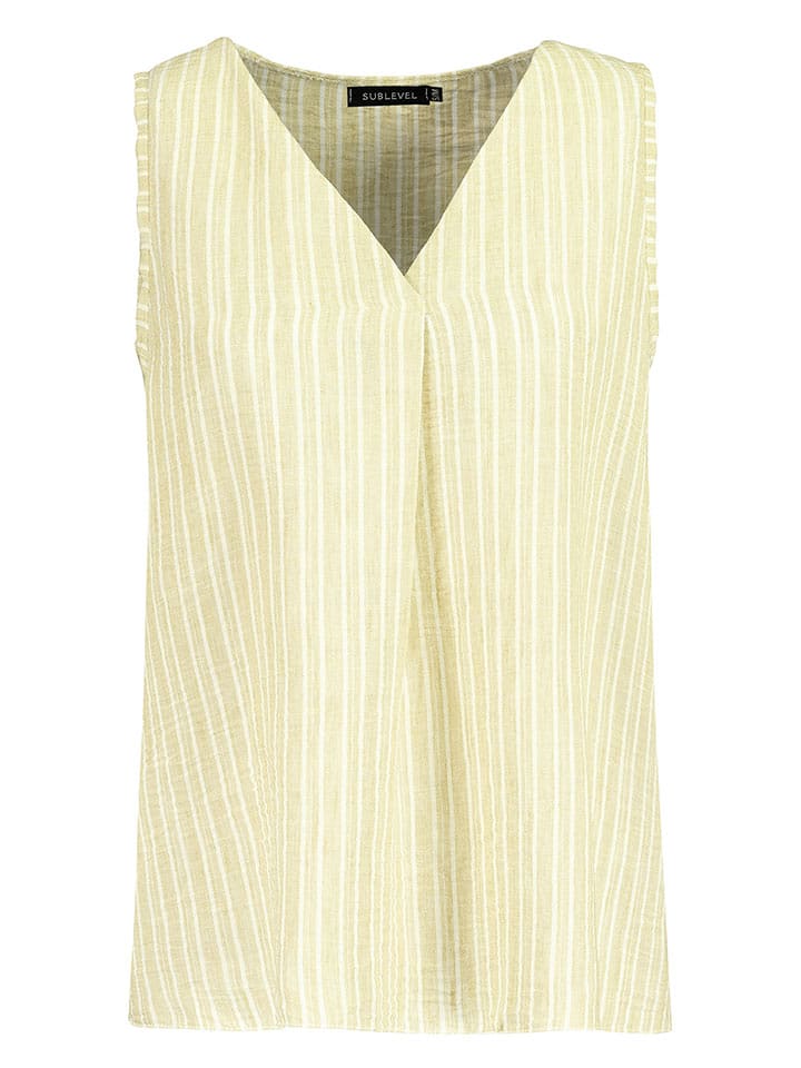 Sublevel Bluzka w kolorze żółto-białym rozmiar: L/XL