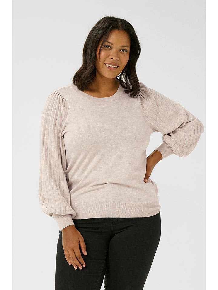 Kaffe Sweter "Loni" w kolorze beżowym rozmiar: XL