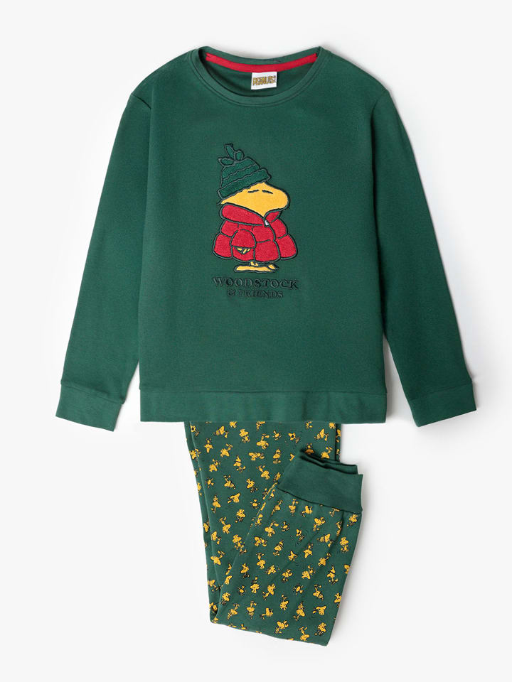 Peanuts Piżama "Peanuts" w kolorze zielonym rozmiar: 176