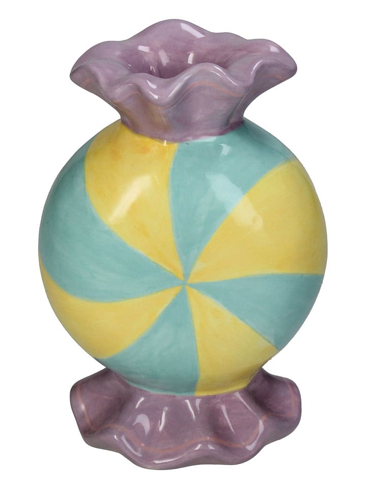 Kersten Świecznik "Candy" w kolorze fioletowo-miętowo-żółtym - 11 x 7 x 15 cm rozmiar: onesize