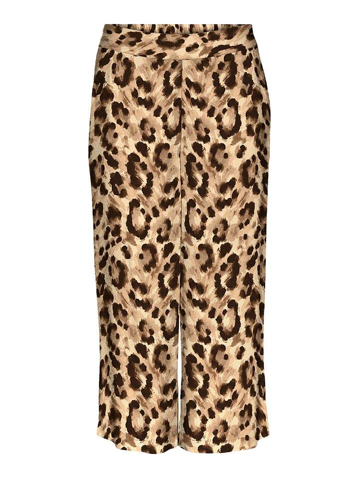 Vero Moda Spodnie w kolorze beżowo-brązowym rozmiar: L