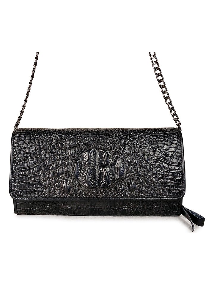 ORE10 Skórzana torebka "Maris" w kolorze czarnym - 25 x 14 x 4 cm rozmiar: onesize