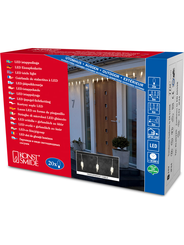 Konstsmide Zasłona świetlna LED w kolorze ciepłej bieli - dł. 9 m rozmiar: onesize