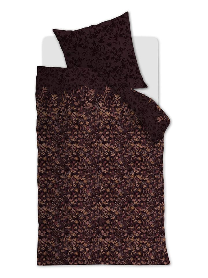 Beddinghouse Komplet pościeli satynowej "Ditsy" w kolorze brązowym rozmiar: 135x200 cm