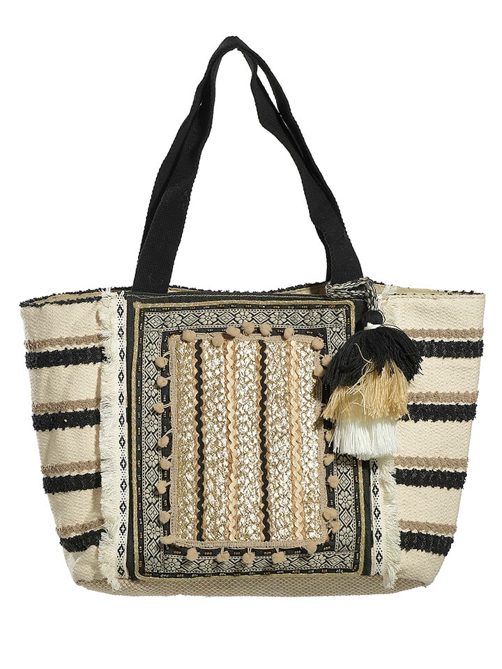 BLE Shopper bag w kolorze czarno-jasnobrązowym - 45 x 25 x 15 cm rozmiar: onesize