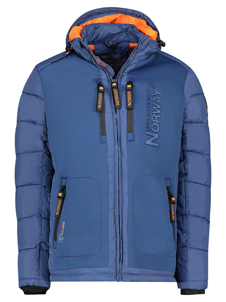 Geographical Norway Kurtka pikowana "Beachwood" w kolorze niebiesko-pomarańczowym rozmiar: 3XL