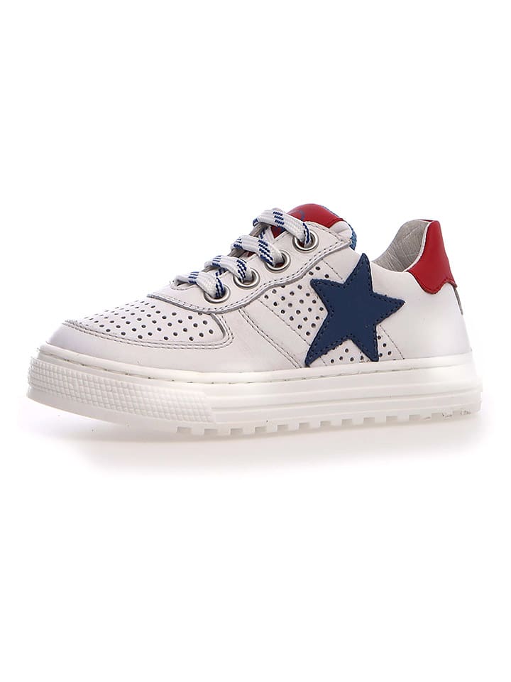 Naturino Skórzane sneakersy "Hess" w kolorze białym rozmiar: 35