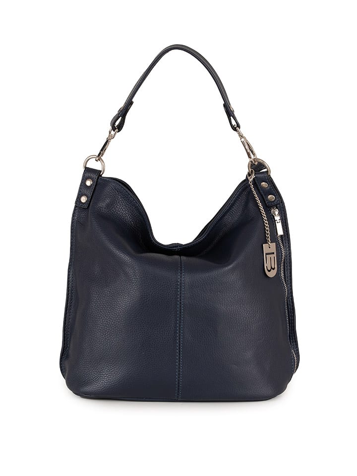 Lucca Baldi Skórzana torebka "Bolzano" w kolorze granatowym - 45 x 40 x 15 cm rozmiar: onesize