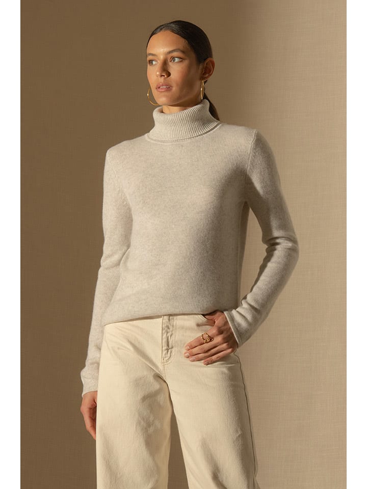 Perfect Cashmere Kaszmirowy golf "Willow" w kolorze kremowym rozmiar: S