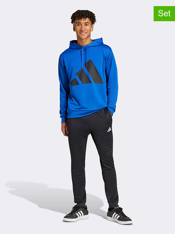 adidas 2-częściowy strój sportowy w kolorze niebieskim rozmiar: M