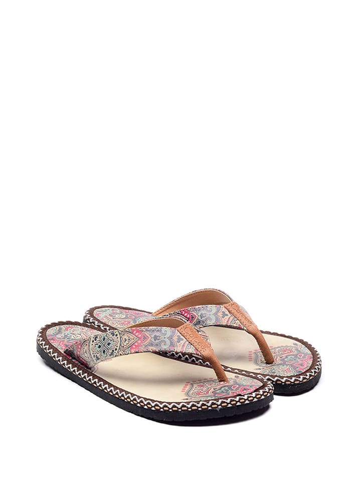 Calceo Japonki w kolorze beżowym ze wzorem rozmiar: 36