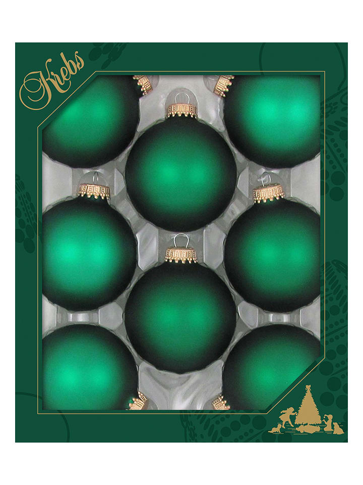 Krebs Glas Lauscha Bombki (8 szt.) w kolorze zielonym rozmiar: onesize