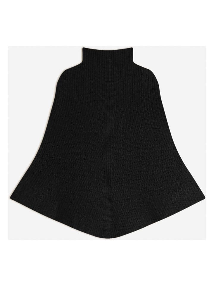 Perfect Cashmere Kaszmirowe ponczo "Gache" w kolorze czarnym rozmiar: L