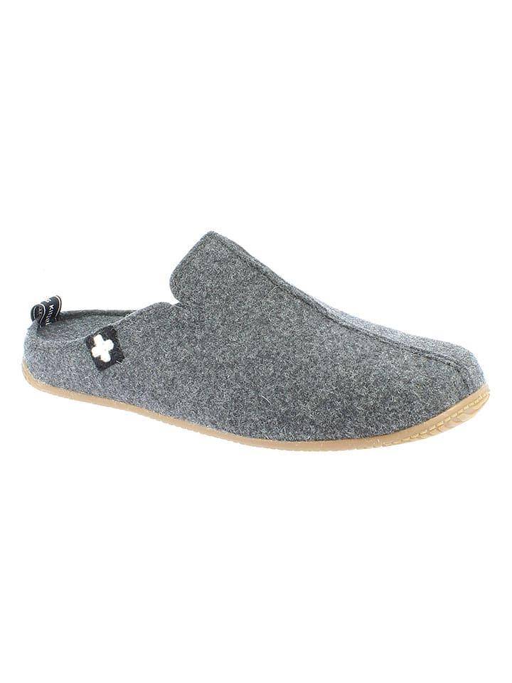 Living Kitzbühel Wełniane kapcie "Gipfelkreuz" w kolorze antracytowym rozmiar: 42