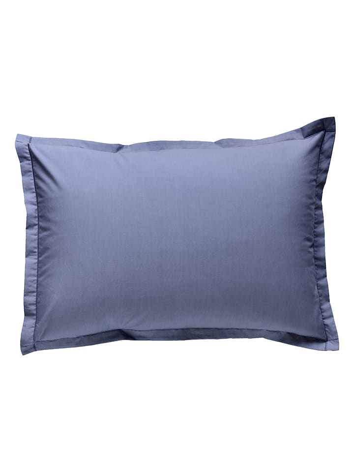 Soft by Perle de Coton Perkalowa poszewka w kolorze niebieskim na poduszkę rozmiar: 40x80 cm