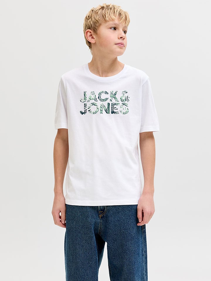 JACK & JONES Junior Koszulka "Jeff" w kolorze białym rozmiar: 176