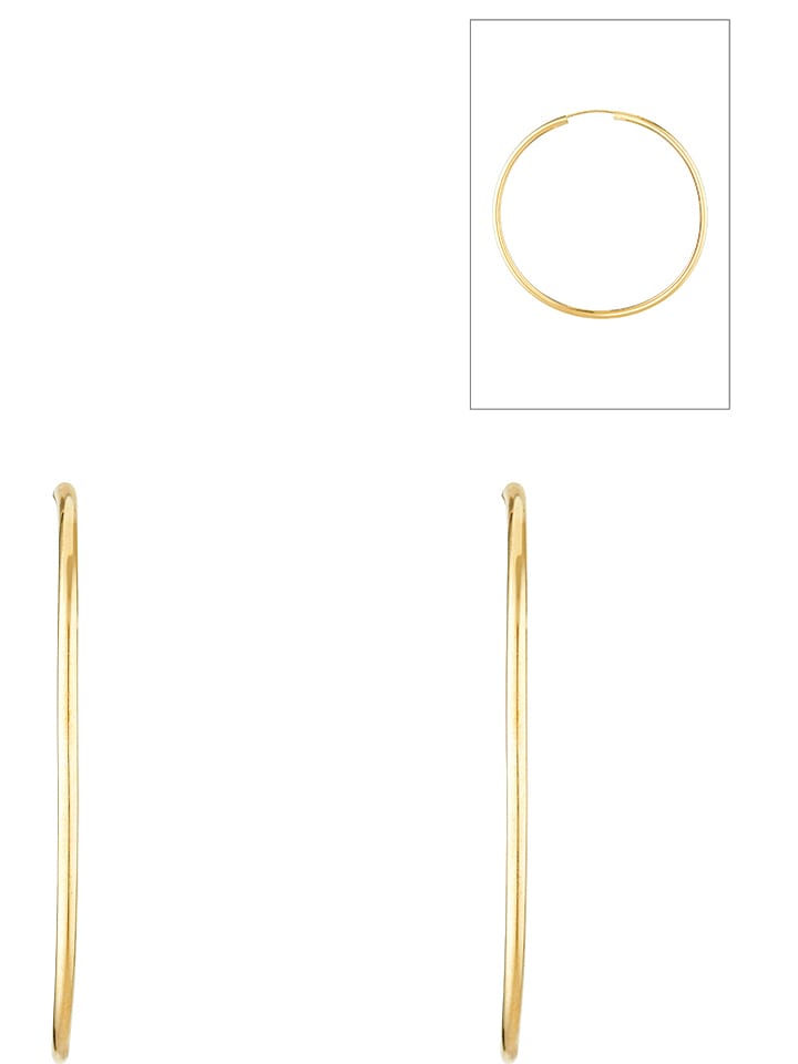 OR ÉCLAT Złote kolczyki-kreole "Créoles Elégance" rozmiar: onesize