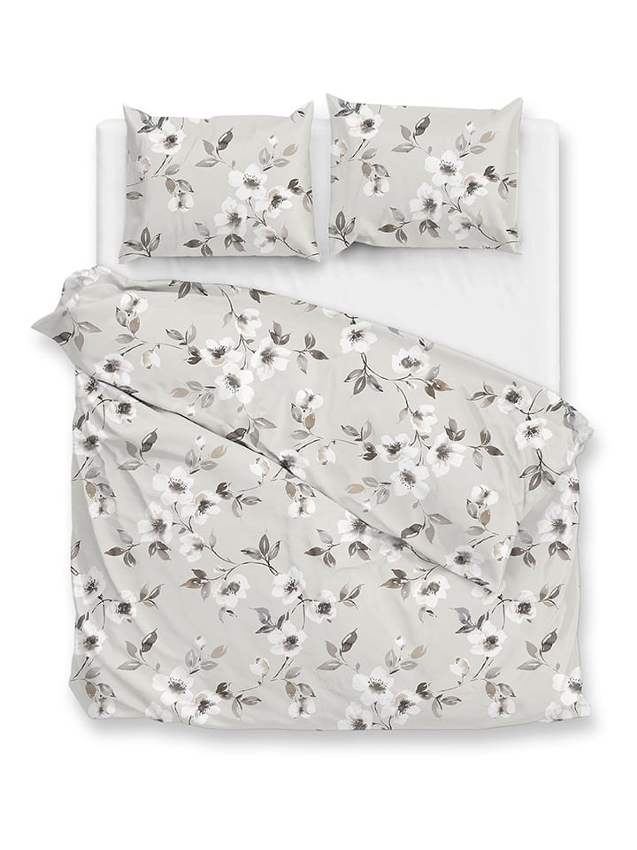 Zo!Home Komplet pościeli flanelowej "Ines" w kolorze szarym rozmiar: 155x220 cm