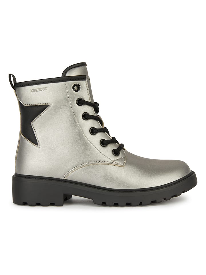 Geox Botki "Casey" w kolorze srebrnym rozmiar: 37
