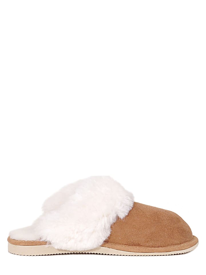 Kaiser Naturfellprodukte Kapcie wełniane w kolorze brązowym rozmiar: 38