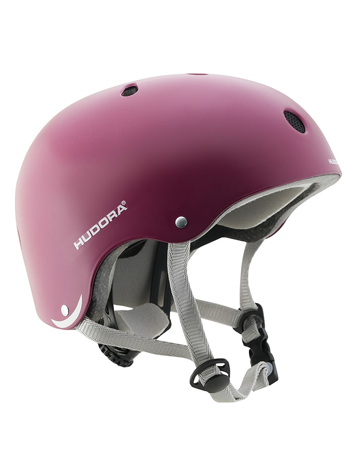 Hudora Kask rowerowy w kolorze jagodowym - 4+ rozmiar: 48-52 cm