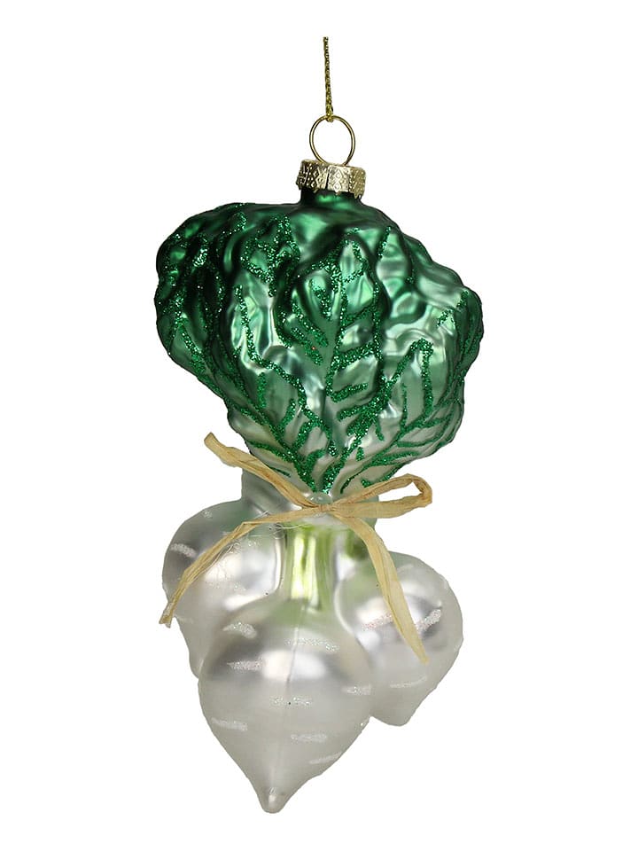 Kersten Ozdoba choinkowa "Raddish" w kolorze zielono-białym - wys. 12 cm rozmiar: onesize