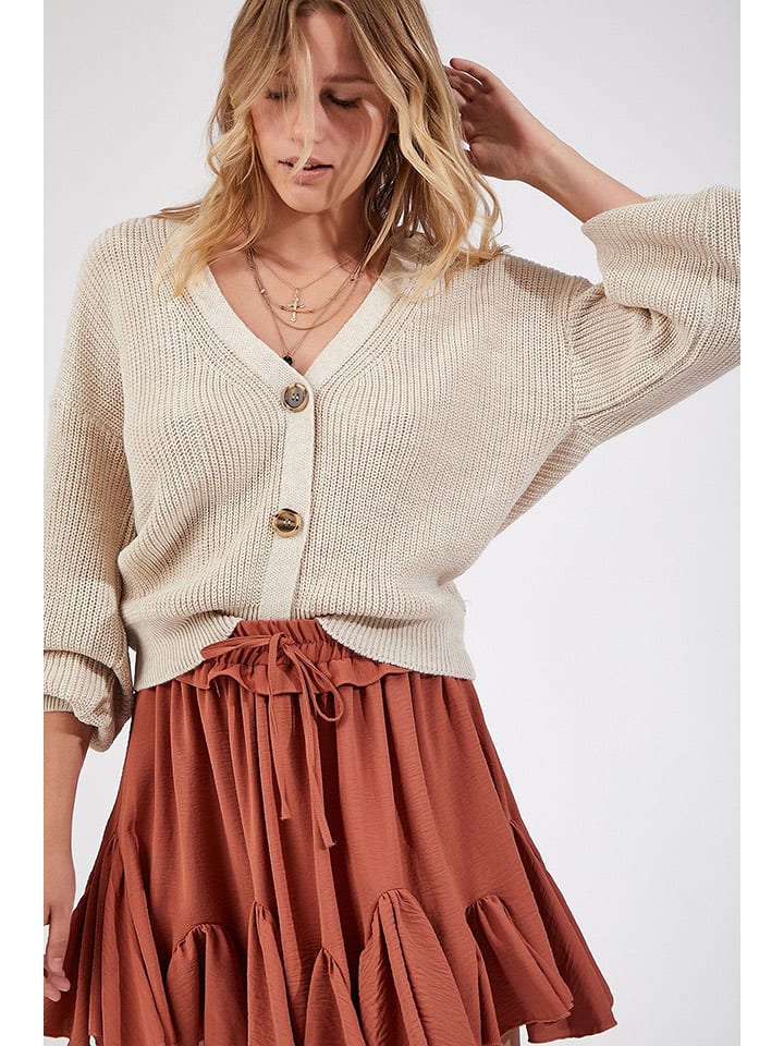 Happiness Istanbul Kardigan w kolorze kremowym rozmiar: S/M